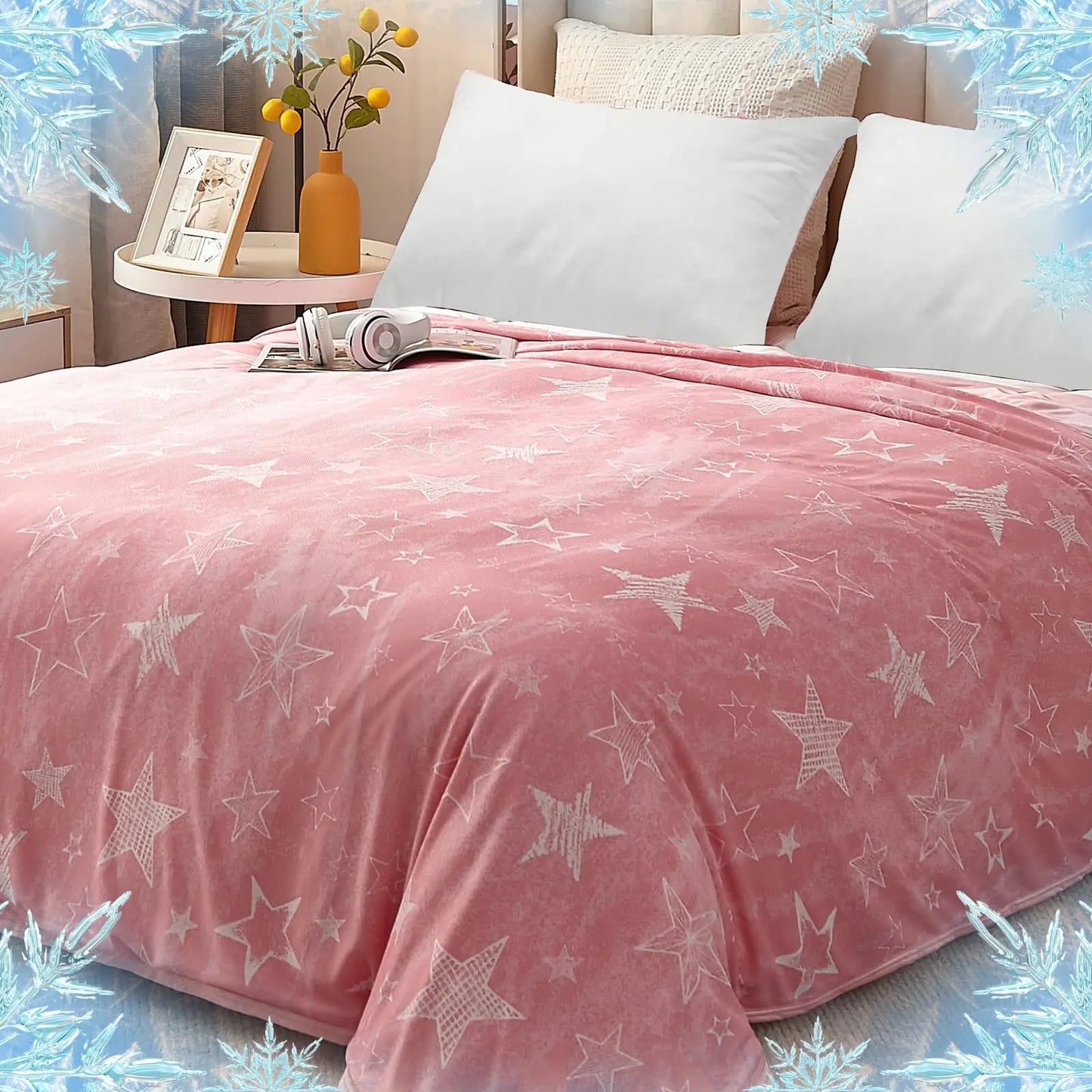 Orhopui Star Print Cooling Blanket – Double-Sided Summer Throw