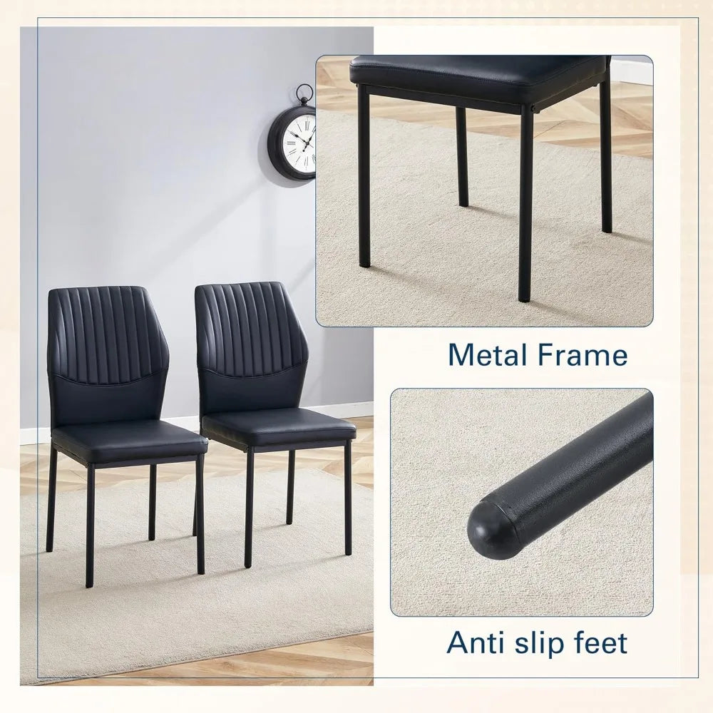 Modern Faux Leather Dining Chairs Set of 4