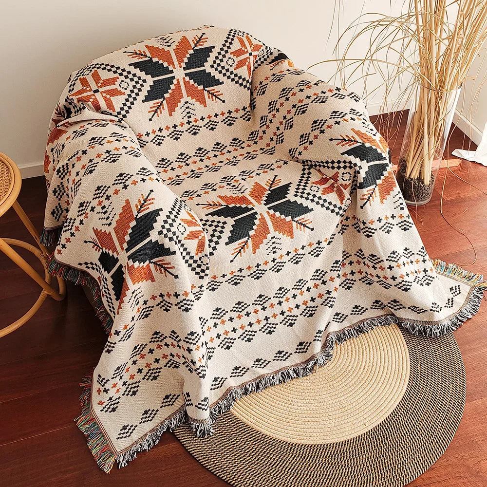 Aztec Boho Throw Blanket