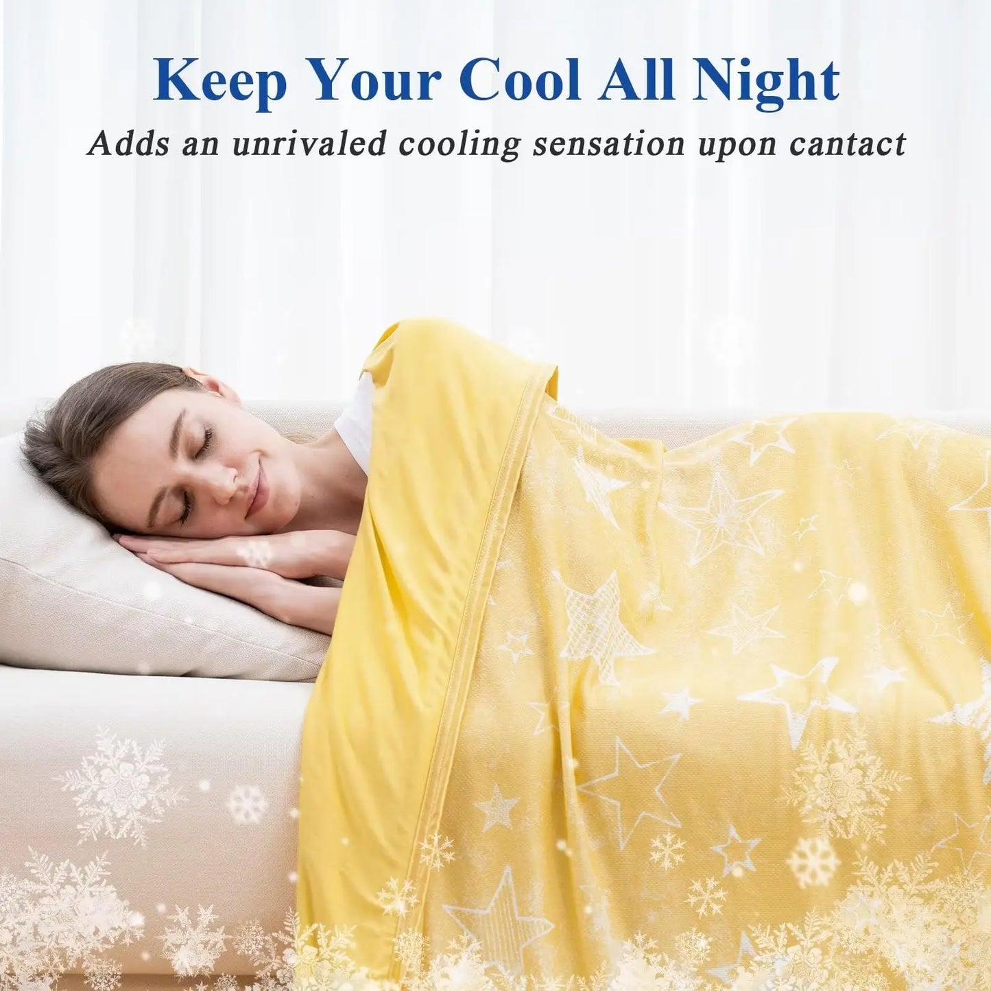Orhopui Star Print Cooling Blanket – Double-Sided Lightweight Summer Throw