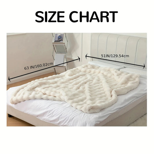 Toscana Rabbit Fur Blanket with Double-Sided Fleece