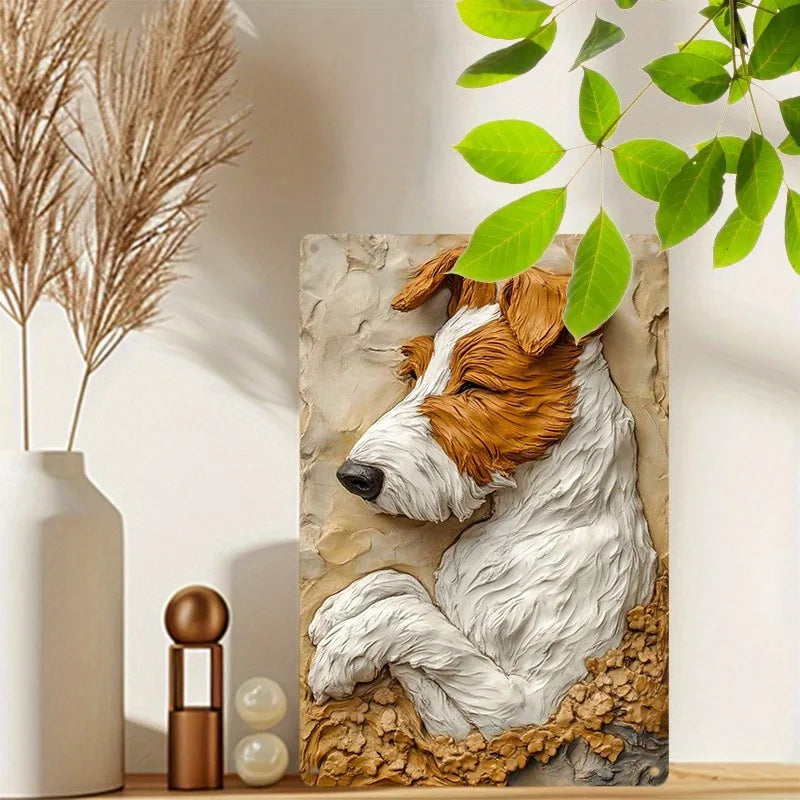 Wire Fox Terrier Metal Wall Art - 8x12 Aluminum Sign