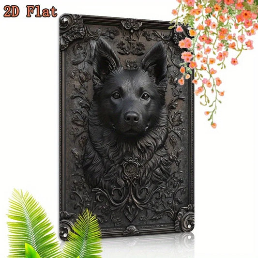 3D Schipperke Dog Metal Wall Art Sign – 8x12"