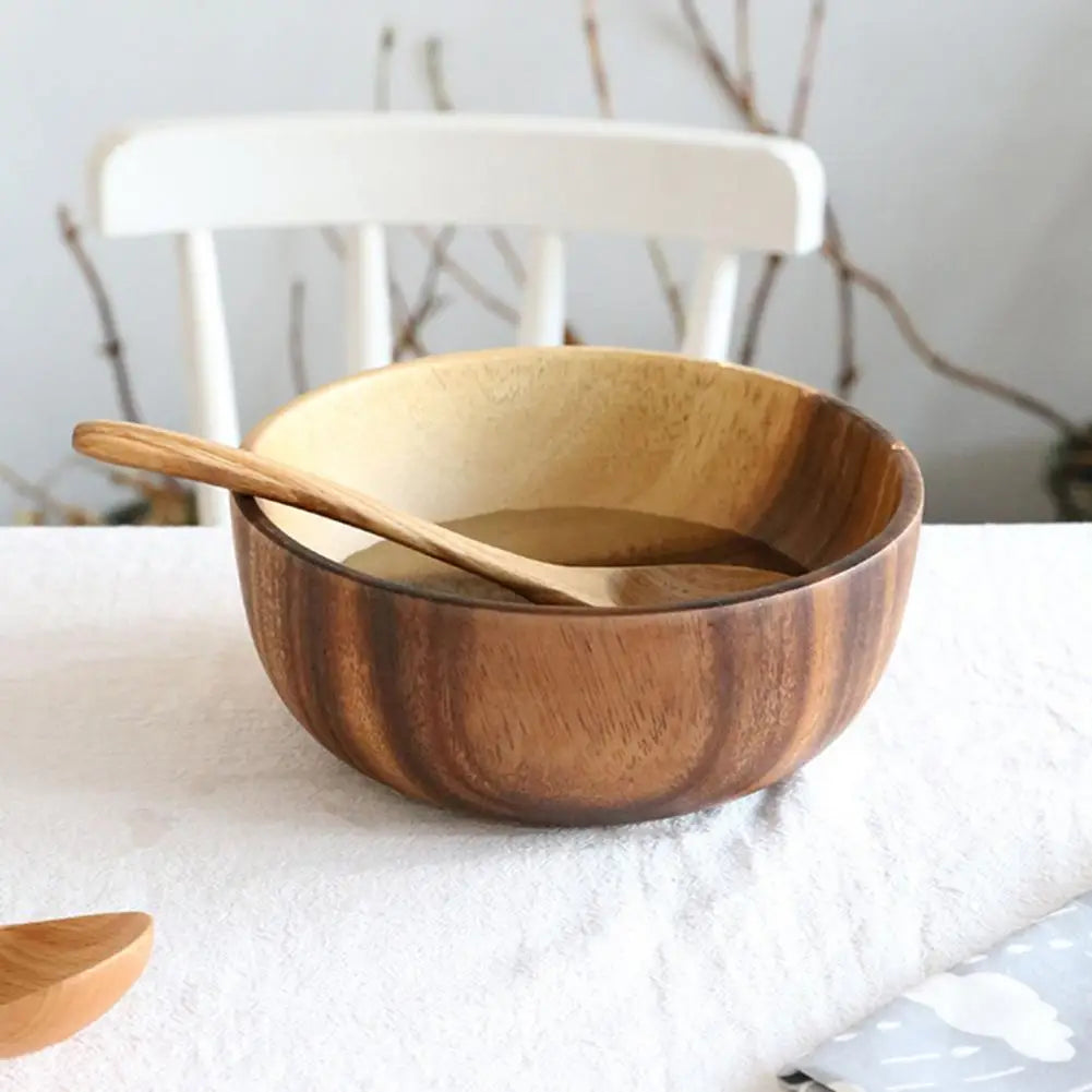 Eco-Friendly Wooden Salad & Soup Bowl