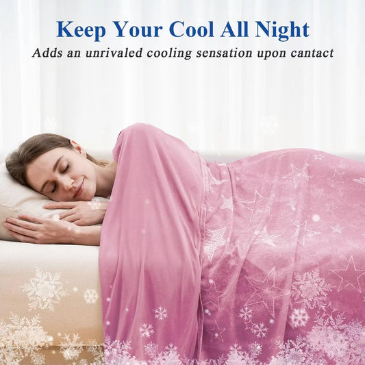 Orhopui Star Print Cooling Blanket – Double-Sided Summer Throw