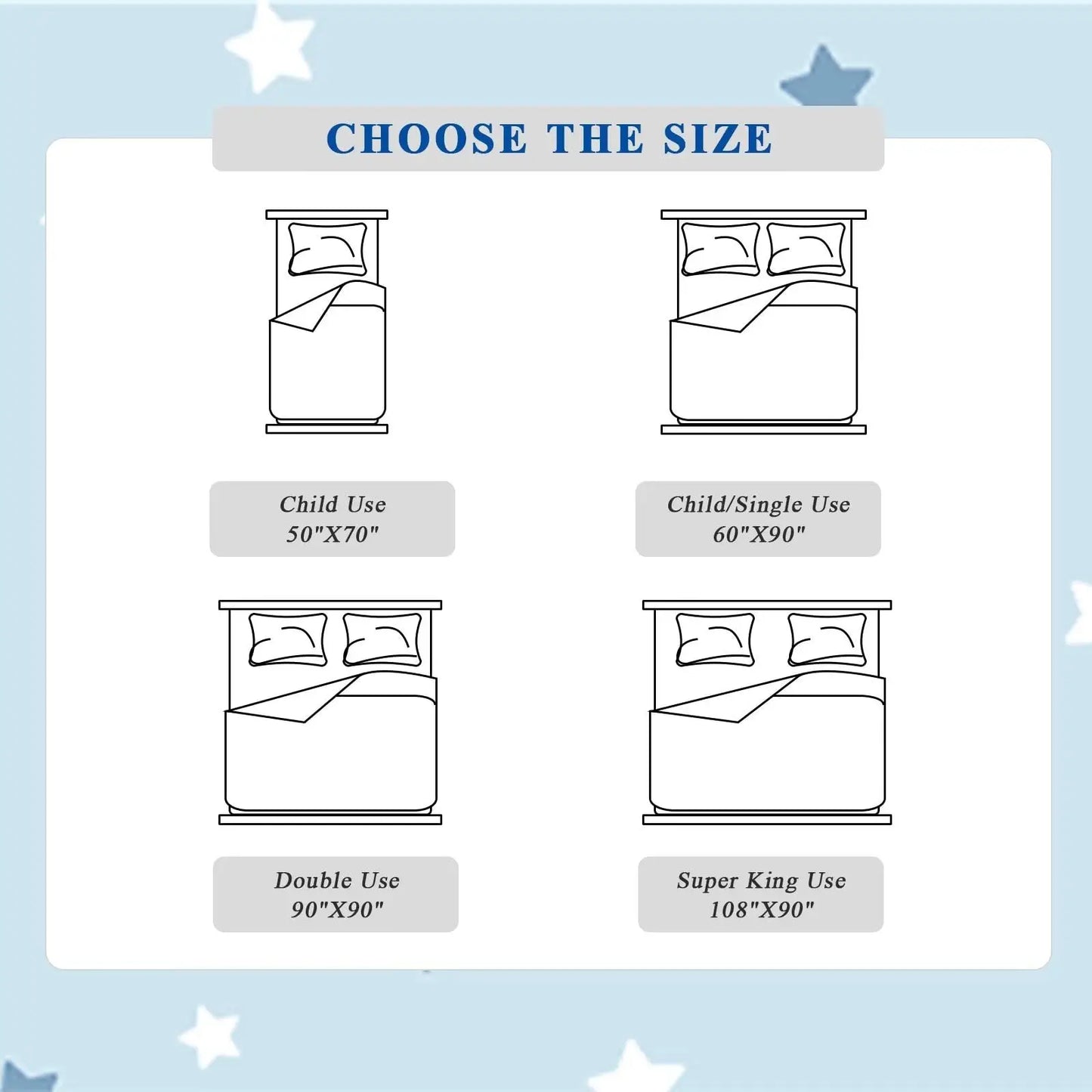 Orhopui Star Print Cooling Blanket – Double-Sided Lightweight Summer Throw