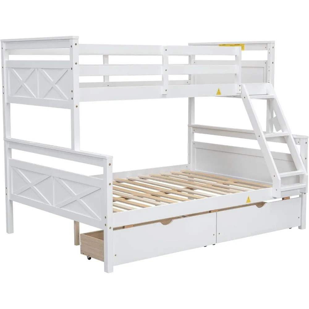 Merax Twin Over Full Bunk Bed with Storage