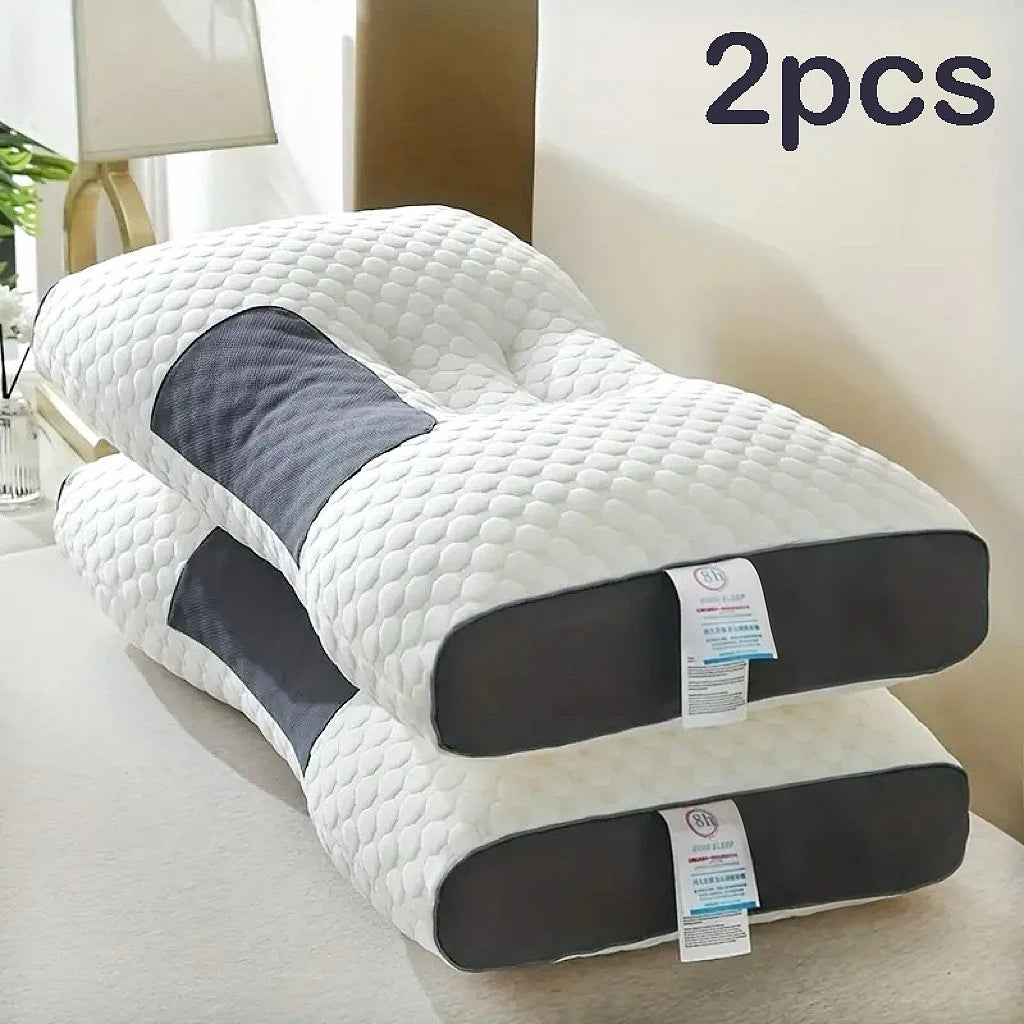 2Pcs Adjustable Ergonomic Massage Neck Pillow