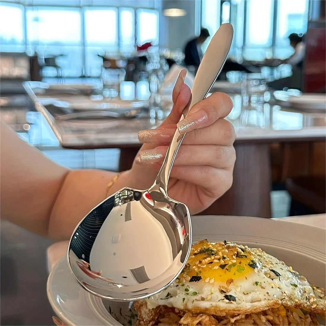 2 Pc Stainless Steel Buffet Serving Spoons