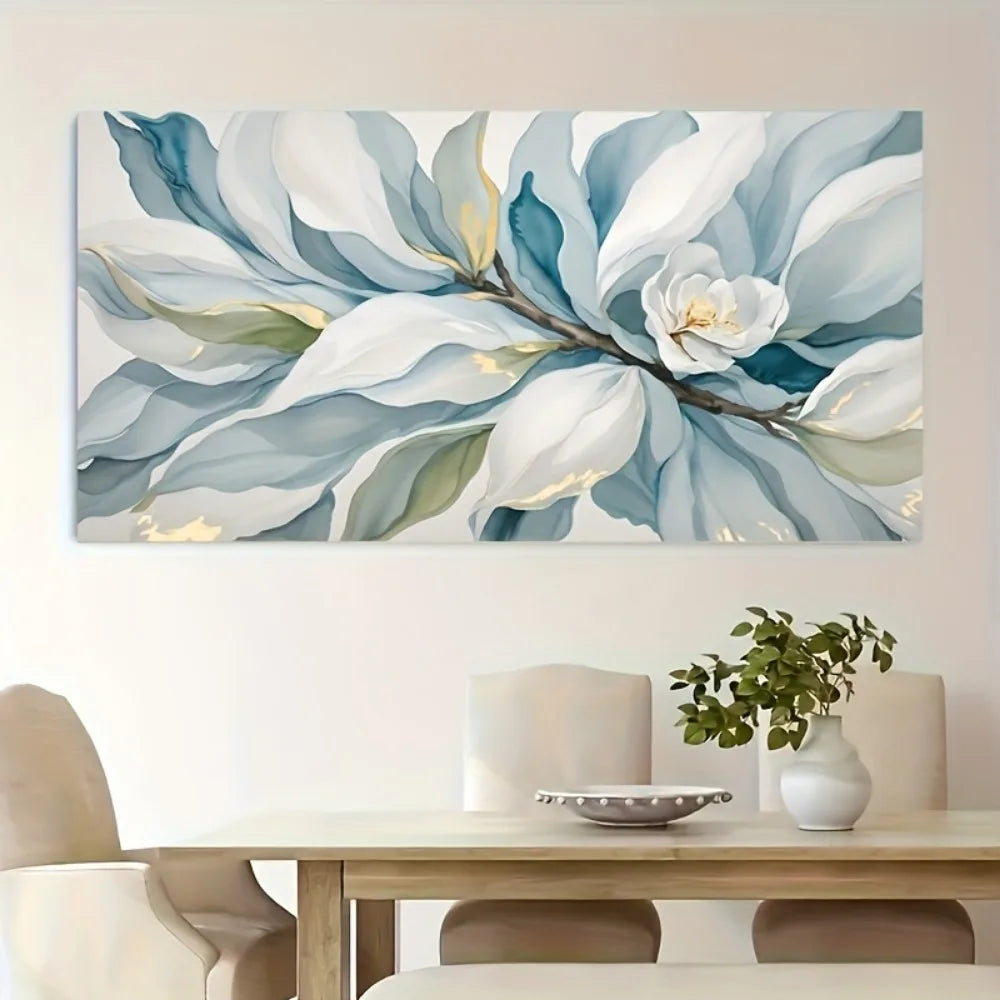 Modern Abstract Floral Canvas Wall Art – Framed