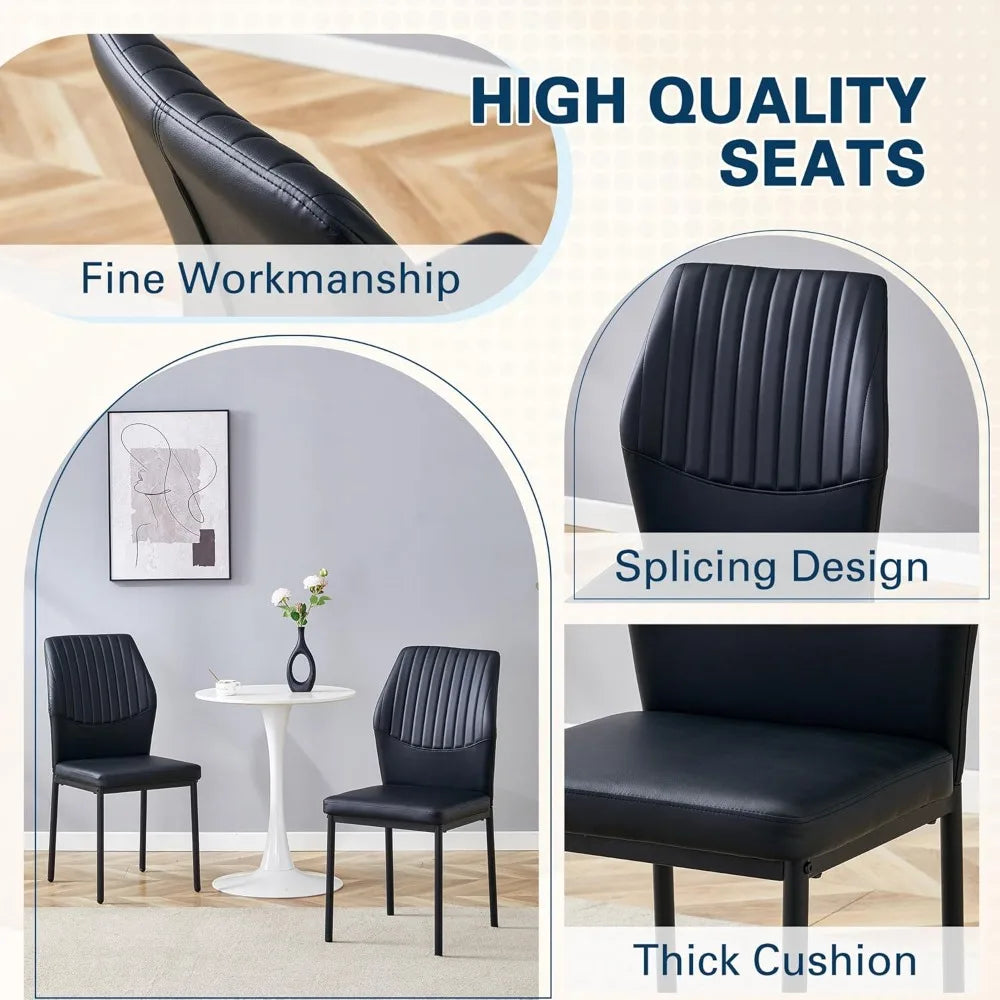 Modern Faux Leather Dining Chairs Set of 4