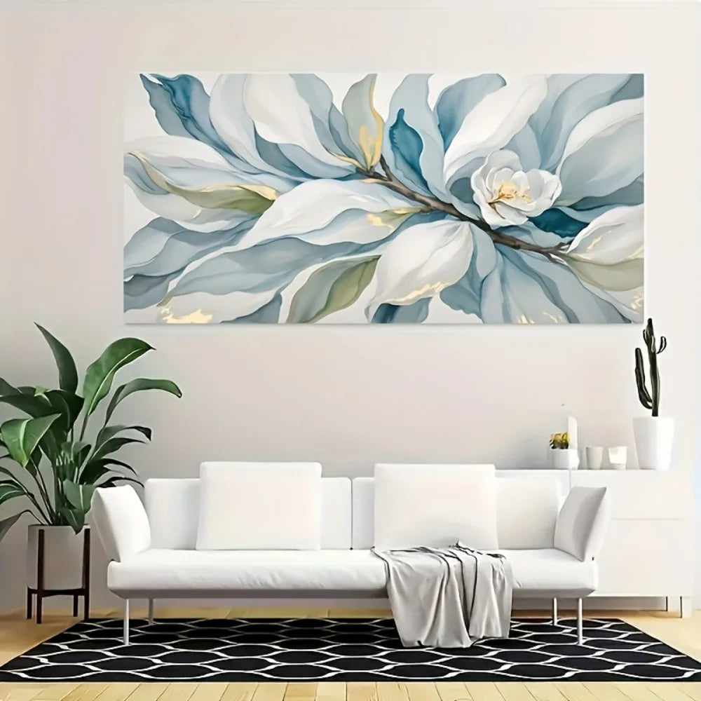Modern Abstract Floral Canvas Wall Art – Framed