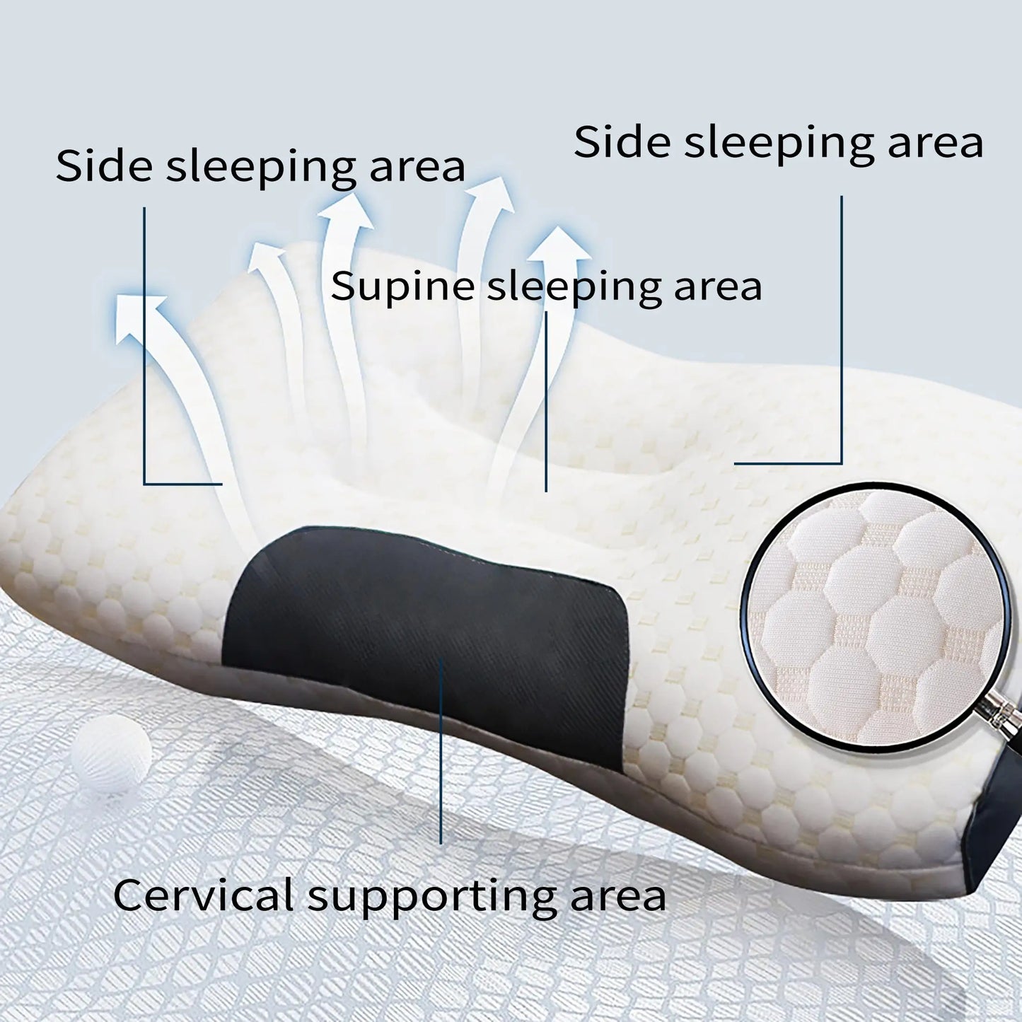 2Pcs Adjustable Ergonomic Massage Neck Pillow