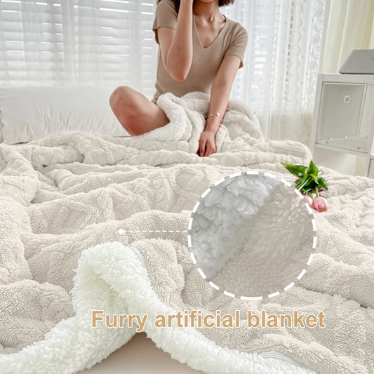 Double-Sided Lamb Fleece Winter Blanket