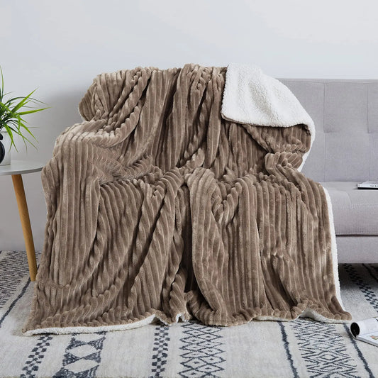 Sherpa Fleece Throw Blanket – Reversible Soft Plush