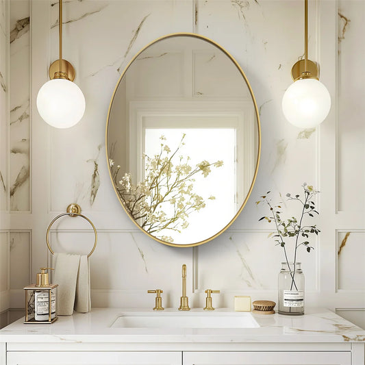 LUVODI Brushed Gold Wall Mirror