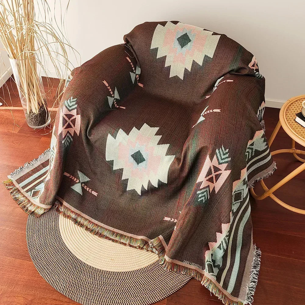 Aztec Boho Throw Blanket