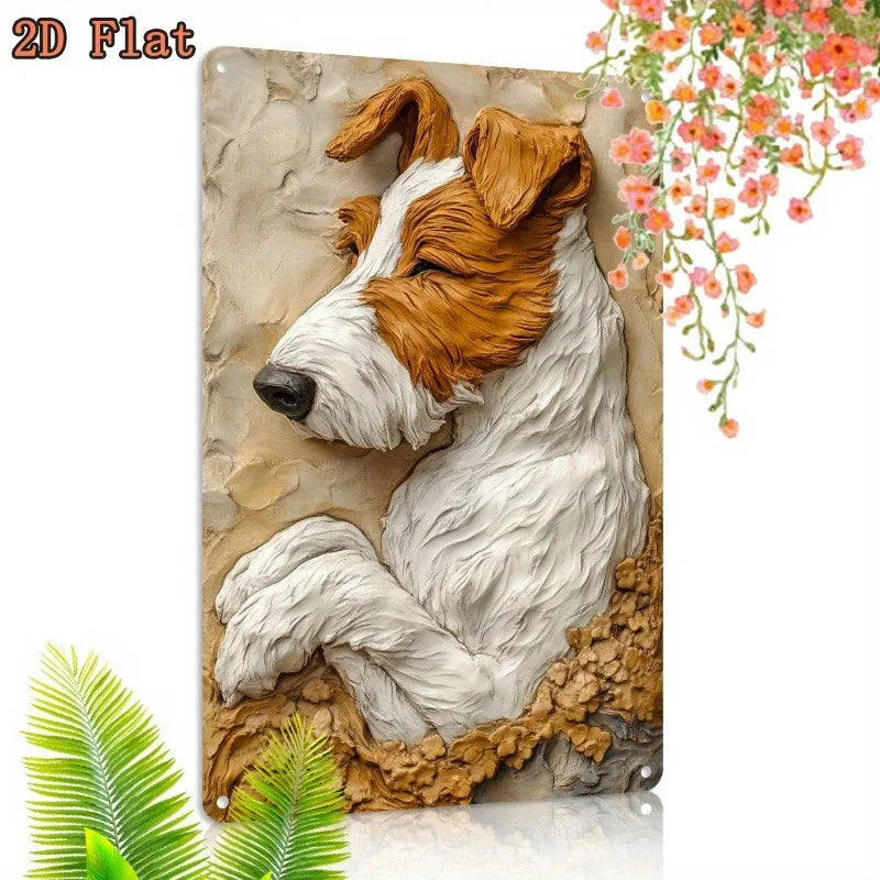 Wire Fox Terrier Metal Wall Art - 8x12 Aluminum Sign