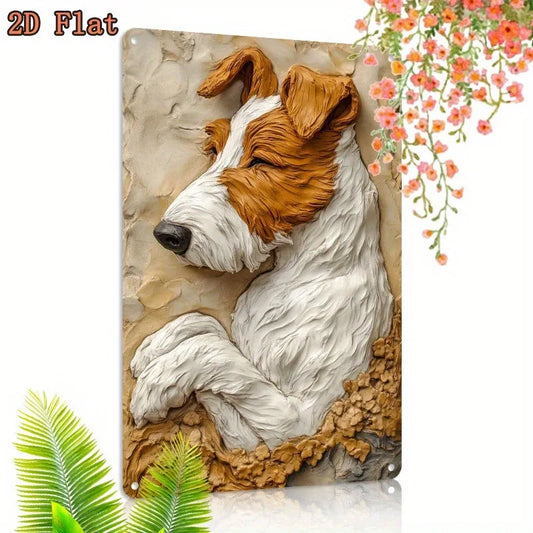 Wire Fox Terrier Metal Wall Art - 8x12 Aluminum Sign