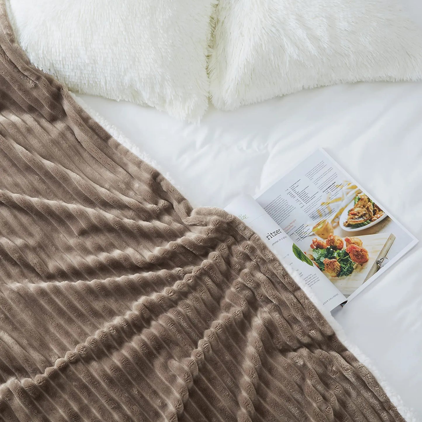Sherpa Fleece Throw Blanket – Reversible Soft Plush