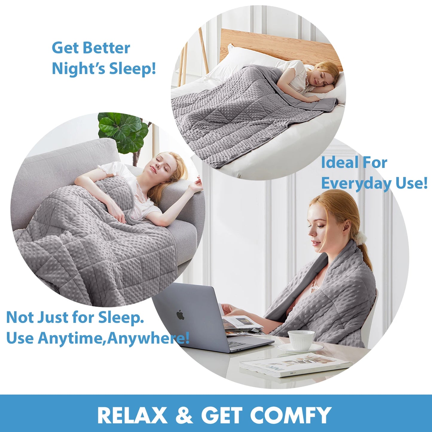 Gray Weighted Blanket Twin for Adults