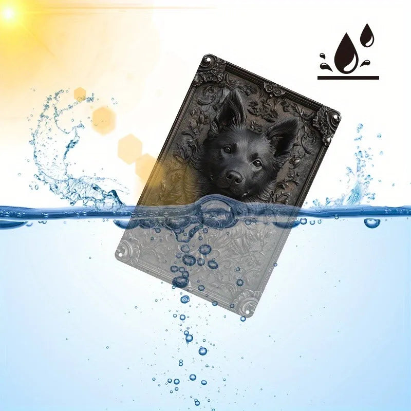 3D Schipperke Dog Metal Wall Art Sign – 8x12"