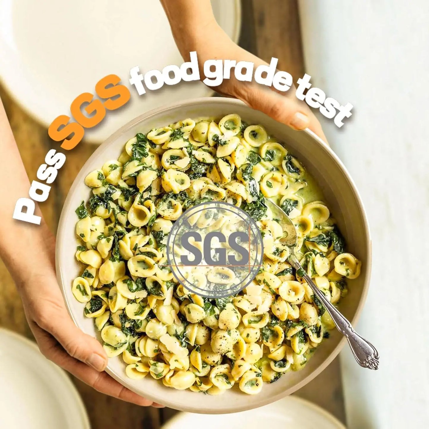 50oz Large White Ceramic Pasta & Salad Bowls – Set of 4