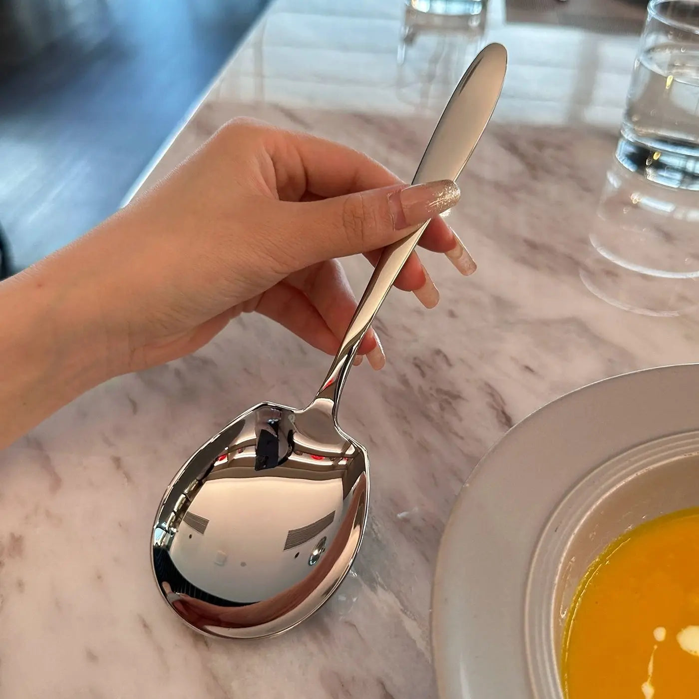 2 Pc Stainless Steel Buffet Serving Spoons
