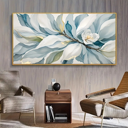Modern Abstract Floral Canvas Wall Art – Framed