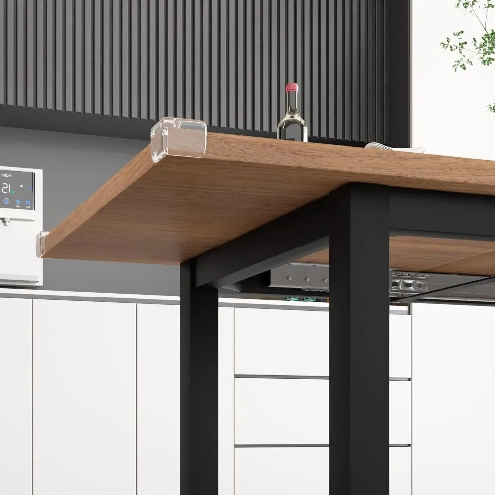 5-Piece Extendable Dining Table Set with Metal Frame