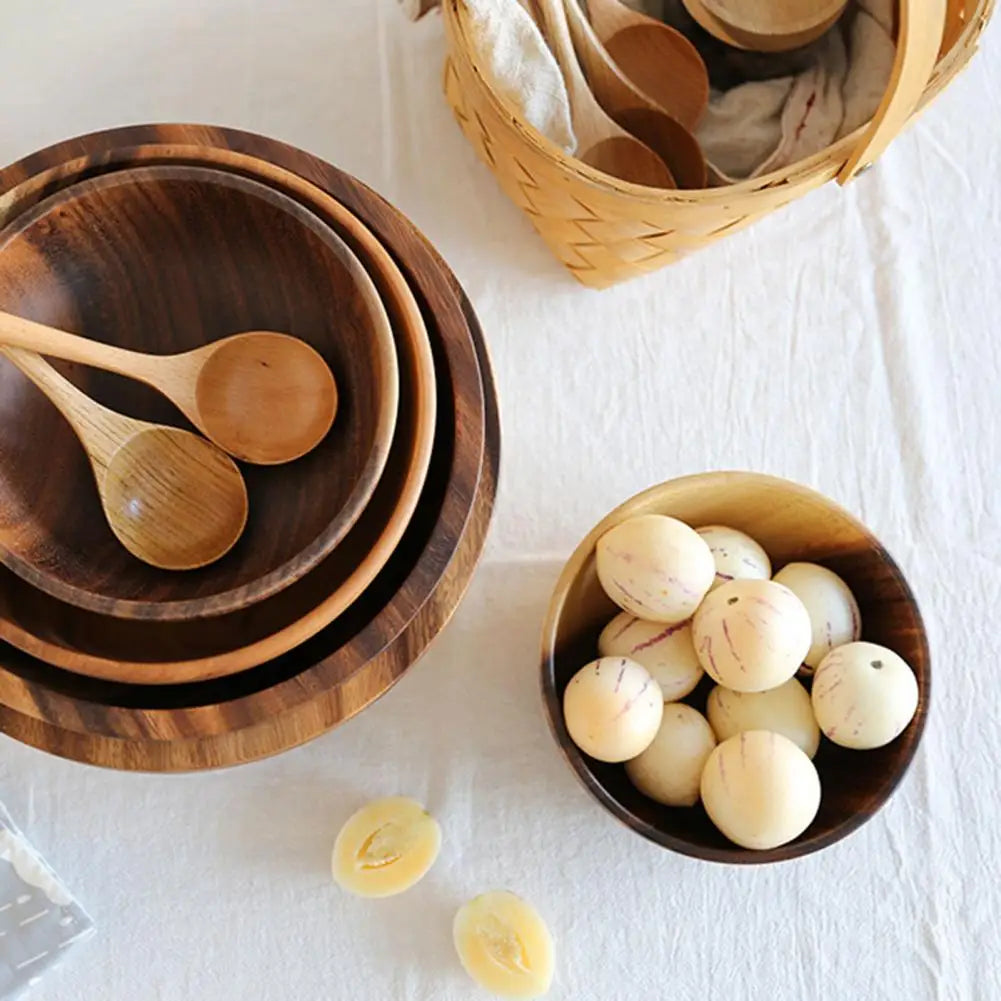 Eco-Friendly Wooden Salad & Soup Bowl