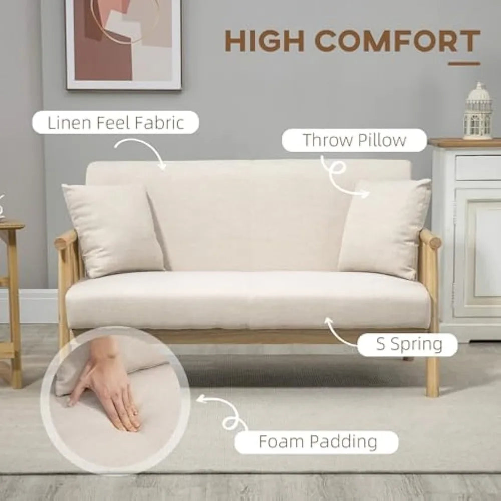 48" Modern 2-Seater Loveseat Sofa for Small Spaces