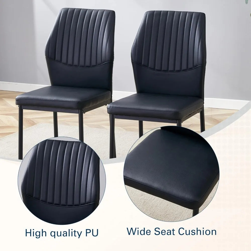 Modern Faux Leather Dining Chairs Set of 4