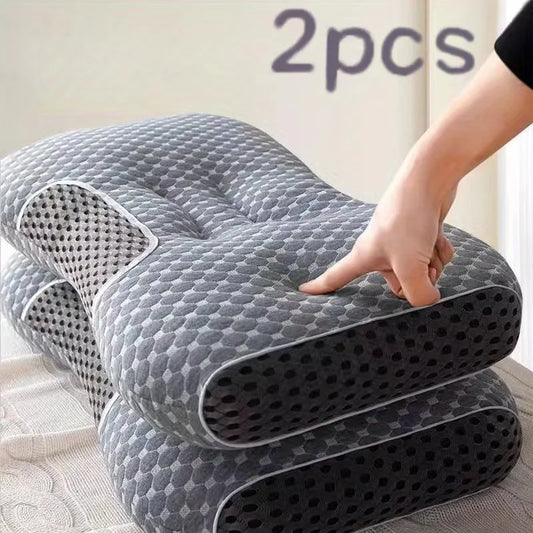 2Pcs Adjustable Ergonomic Massage Neck Pillow