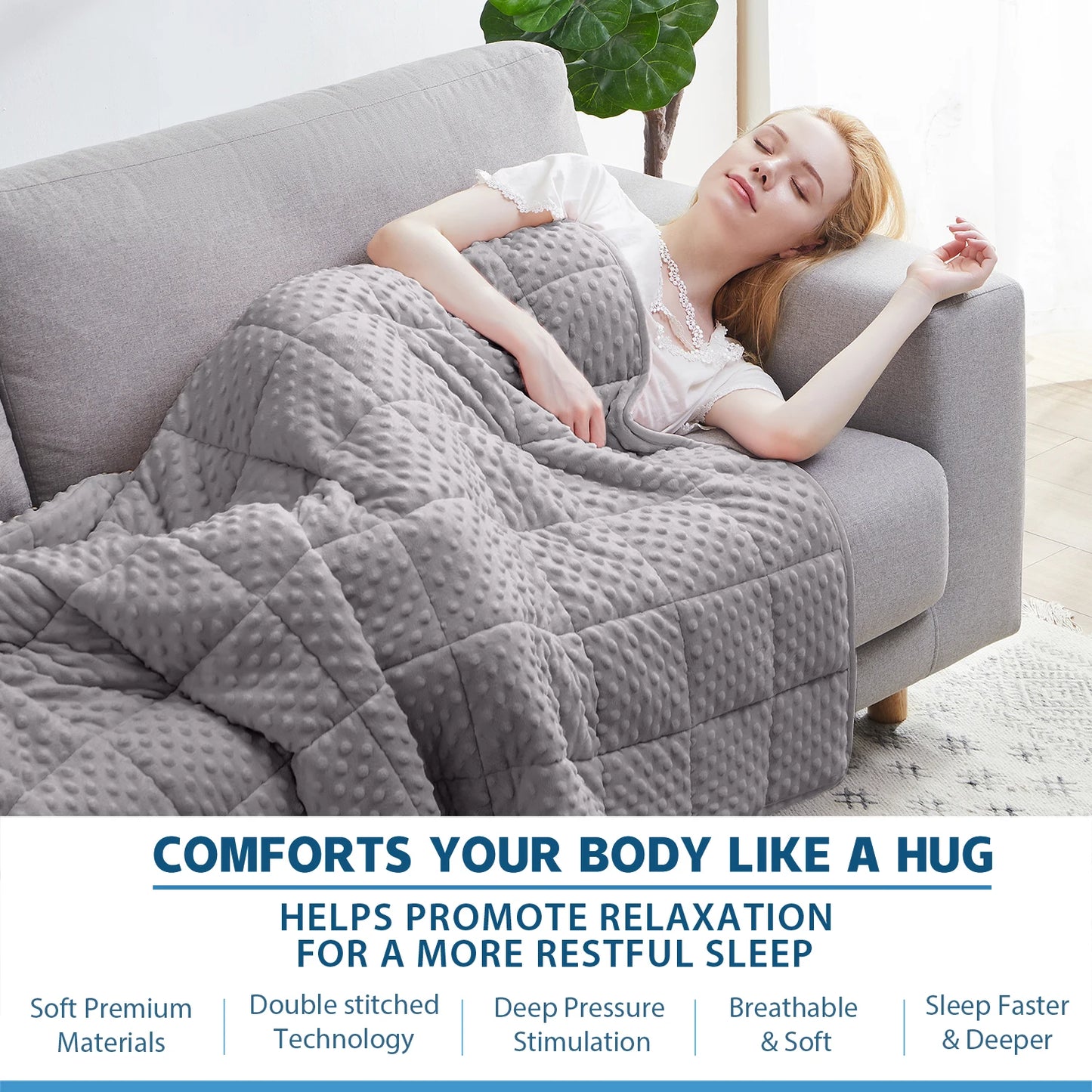 Gray Weighted Blanket Twin for Adults