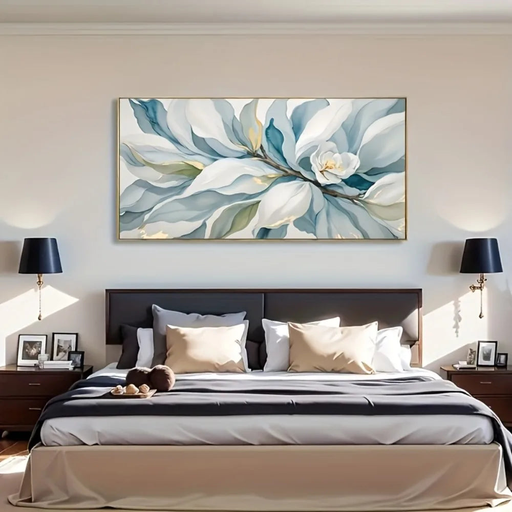 Modern Abstract Floral Canvas Wall Art – Framed