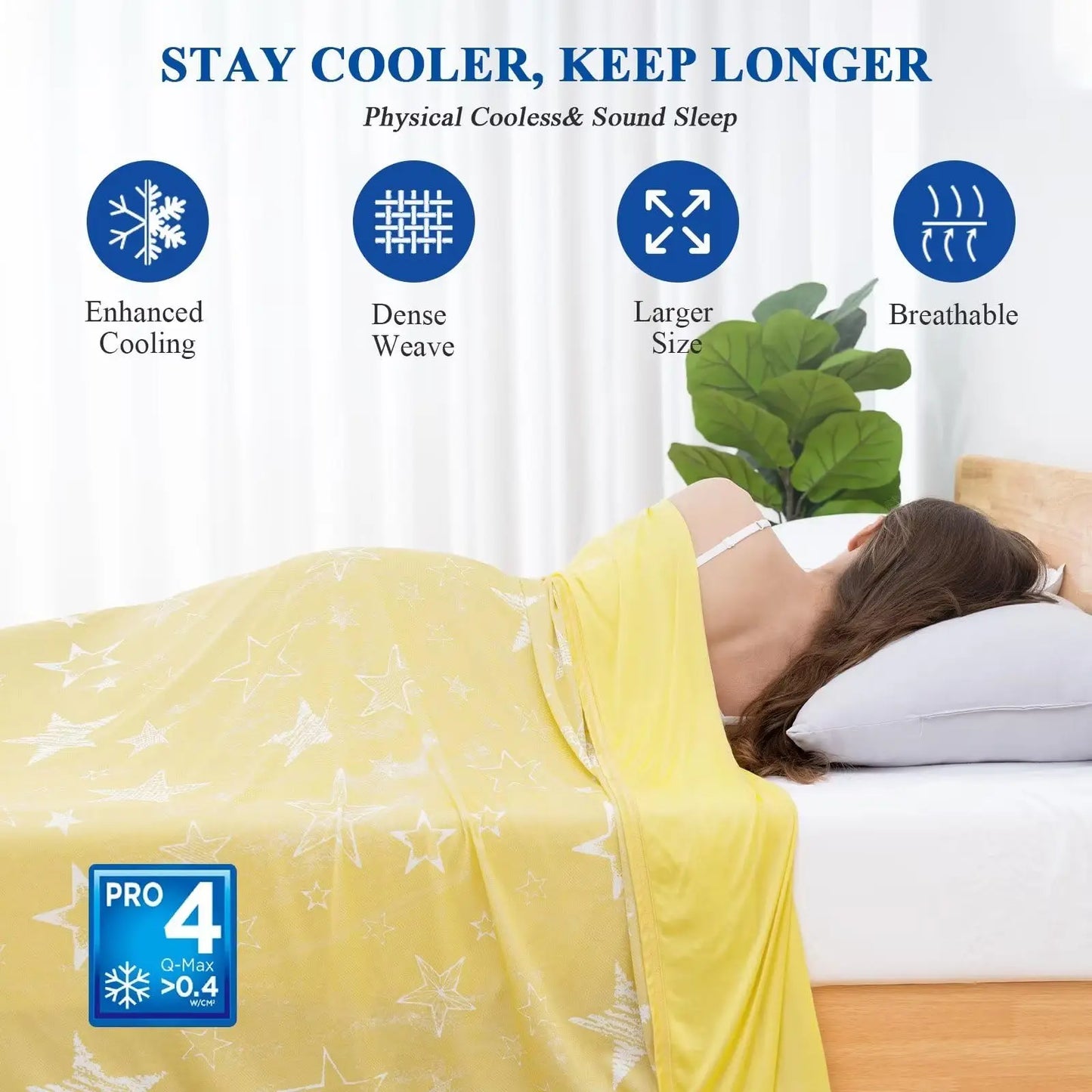 Orhopui Star Print Cooling Blanket – Double-Sided Lightweight Summer Throw