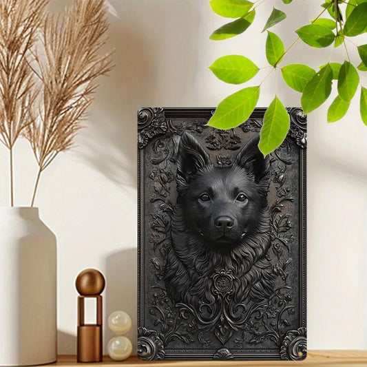 3D Schipperke Dog Metal Wall Art Sign – 8x12"