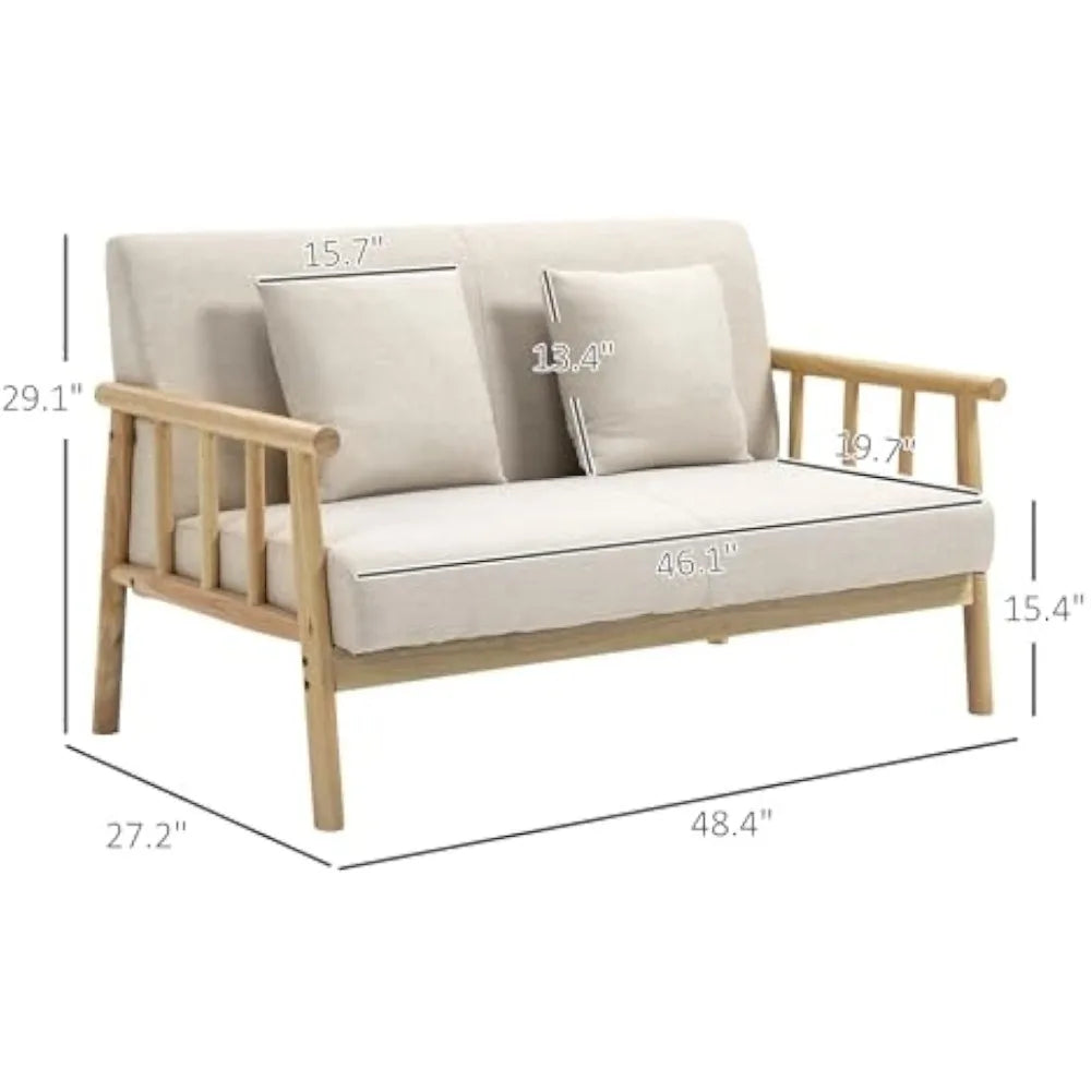 48" Modern 2-Seater Loveseat Sofa for Small Spaces