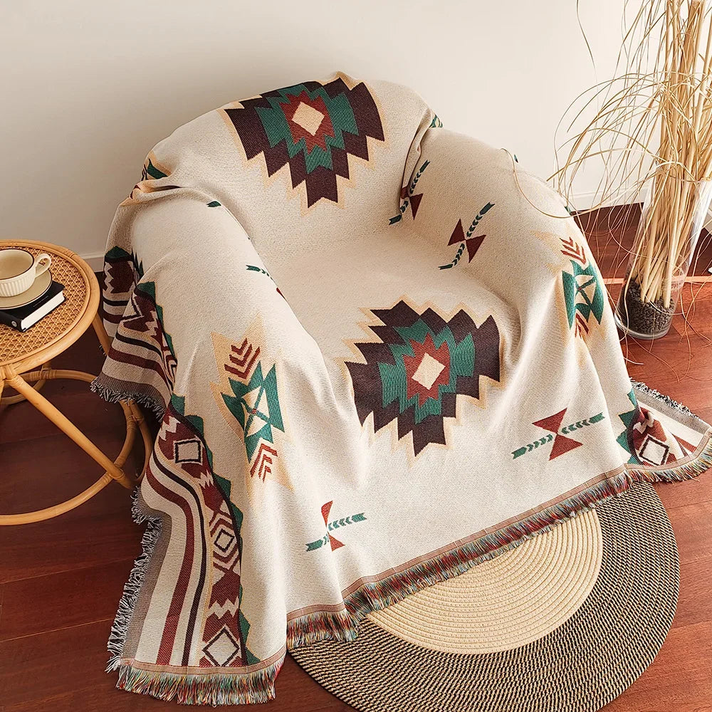 Aztec Boho Throw Blanket