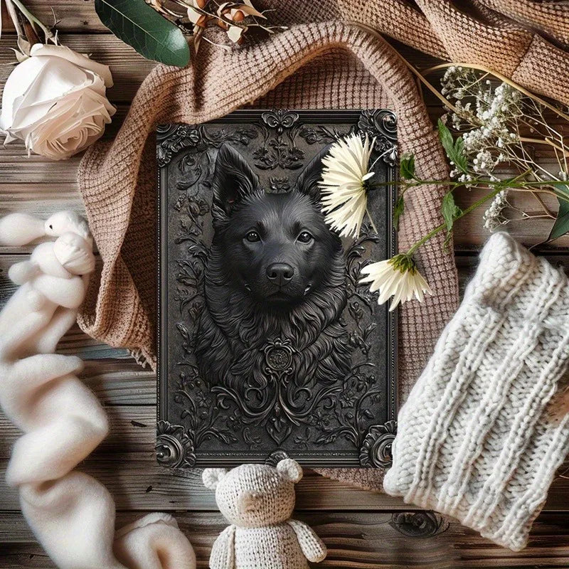 3D Schipperke Dog Metal Wall Art Sign – 8x12"