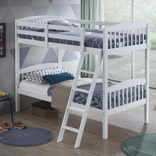 Twin Over Twin Convertible Bunk Beds – Solid Wood, Space Saving
